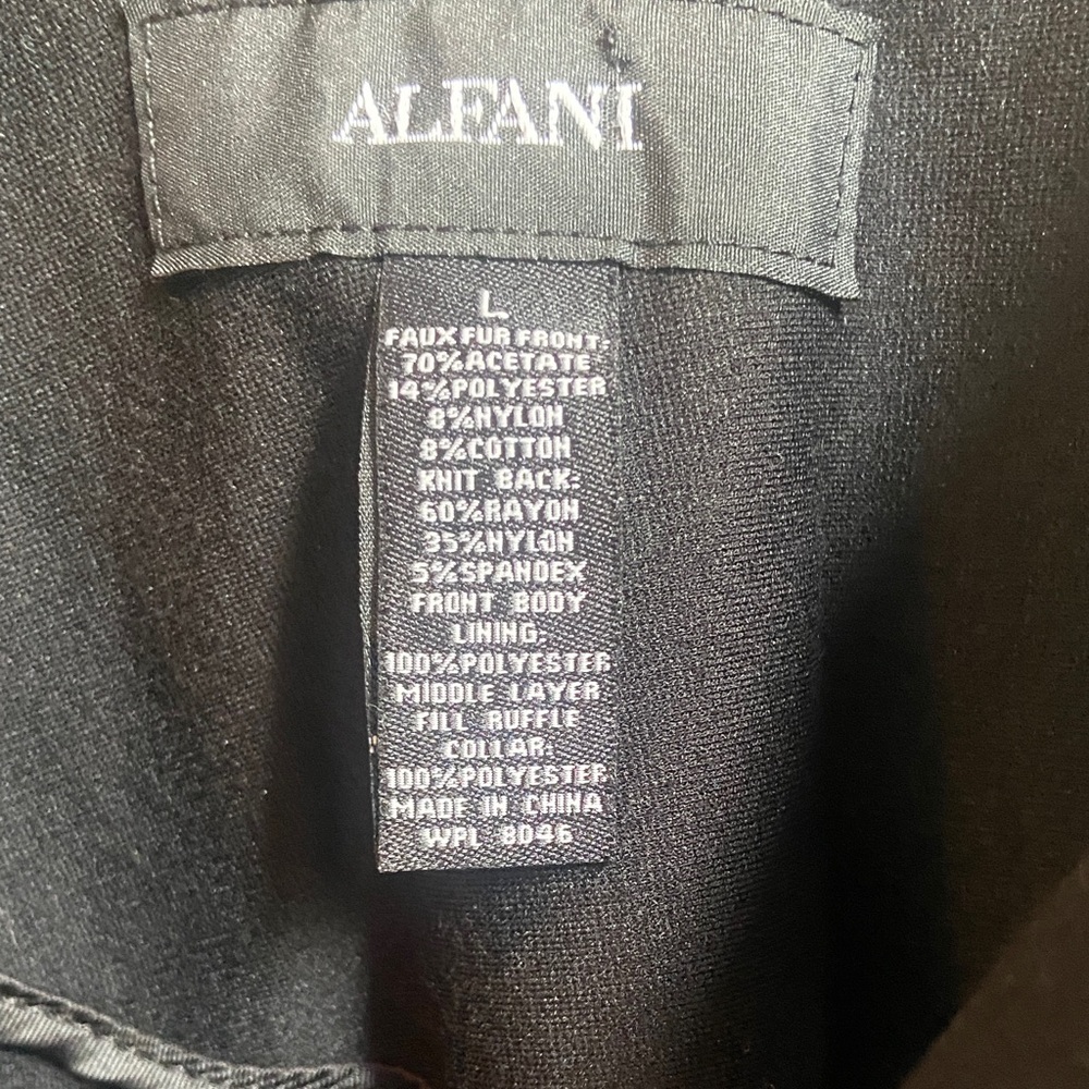 Alfani Black Ruffled Vest with Velvet Front Size L - Picture 4 of 8